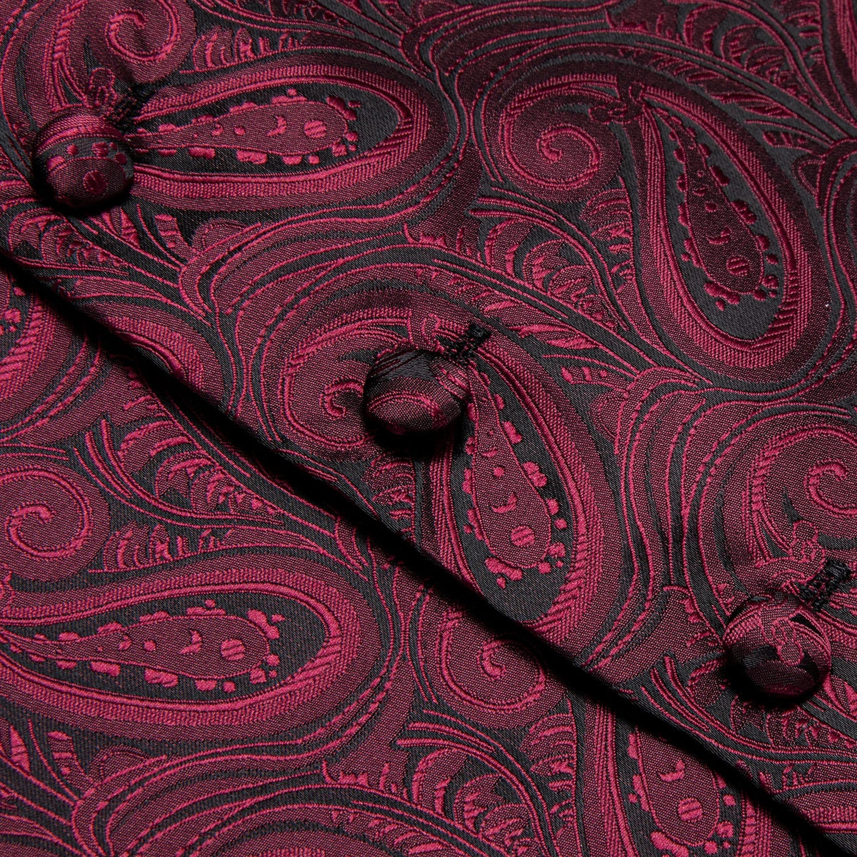 Men's Paisley Waistcoat Set – Single Breasted Vest with Matching Tie for Weddings and Formal Events