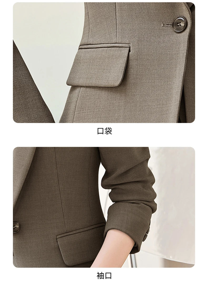 Fashionable professional women's two-piece pant+ suit jacket. Sophisticated elegant, slim fit comfortable. 2025 new style