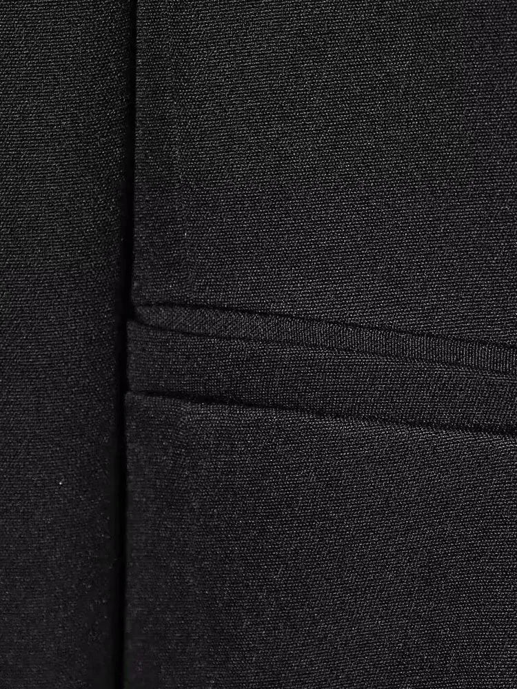 Women Fashion Solid Turtleneck Versatile Gold Buckle Short Blazer Coat Female Elegant High Street Casual Long Sleeve Jacket