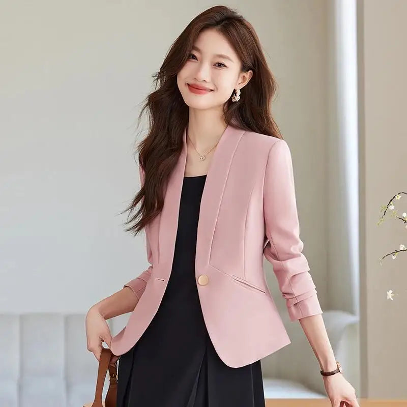 Spring Fashion Slim Fit Blazers Women's Coat Jacket New Autumn Outerwears Elegant Office Lady Casaco Plus Size Veste Femme