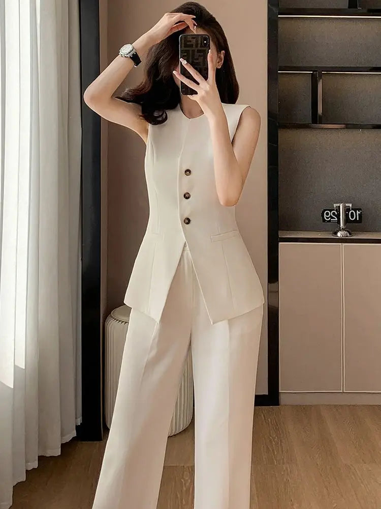2025 New High-end Women's Spring and Summer Elegant Sleeveless Suit Vest Top