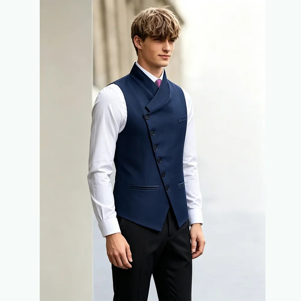 Men's Suit Vest Single Breasted Formal Waistcoat for Men Black Gray Wedding Business