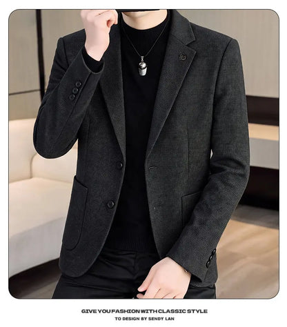 Men's Fashionable Versatile Suit 2026 Autumn Winter New Design Quality Outerwear for Business Casual Wear Trendy All-Match Jacke