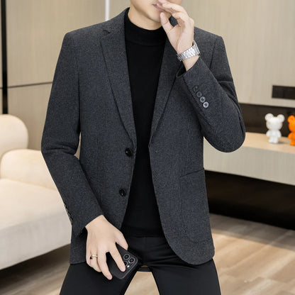 High-Quality Fashionable Autumn Winter New Design Casual Men's Suit Jacket Trendy Versatile Outerwear for Business And Casual We