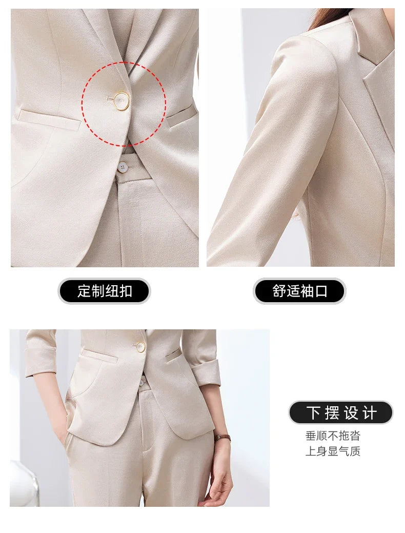 2026 Fashionable Women's Suit Set Slim Elegant Stylish Spring Summer New Arrival Pants Plus Tailored Suit Ensemble