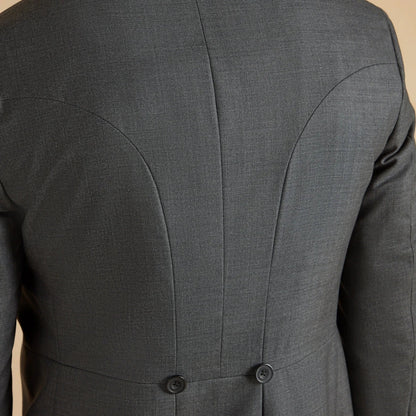 Men Suit Dark Gray 3 Piece Solid With Lapel Tuxedo Set For Wedding Groom Birthday Banquet Party Prom Business Jacket Vest Pants