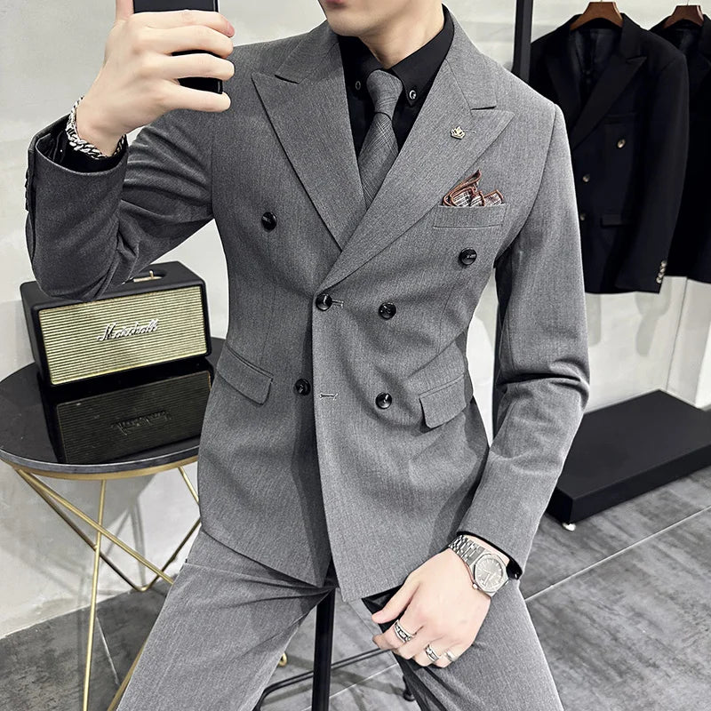 Men's 3-Piece Formal Suit Slim Fit Blazer Vest Pants for Wedding Business Smart Casual
