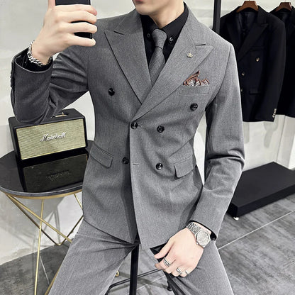 Men's 3-Piece Formal Suit Slim Fit Blazer Vest Pants for Wedding Business Smart Casual