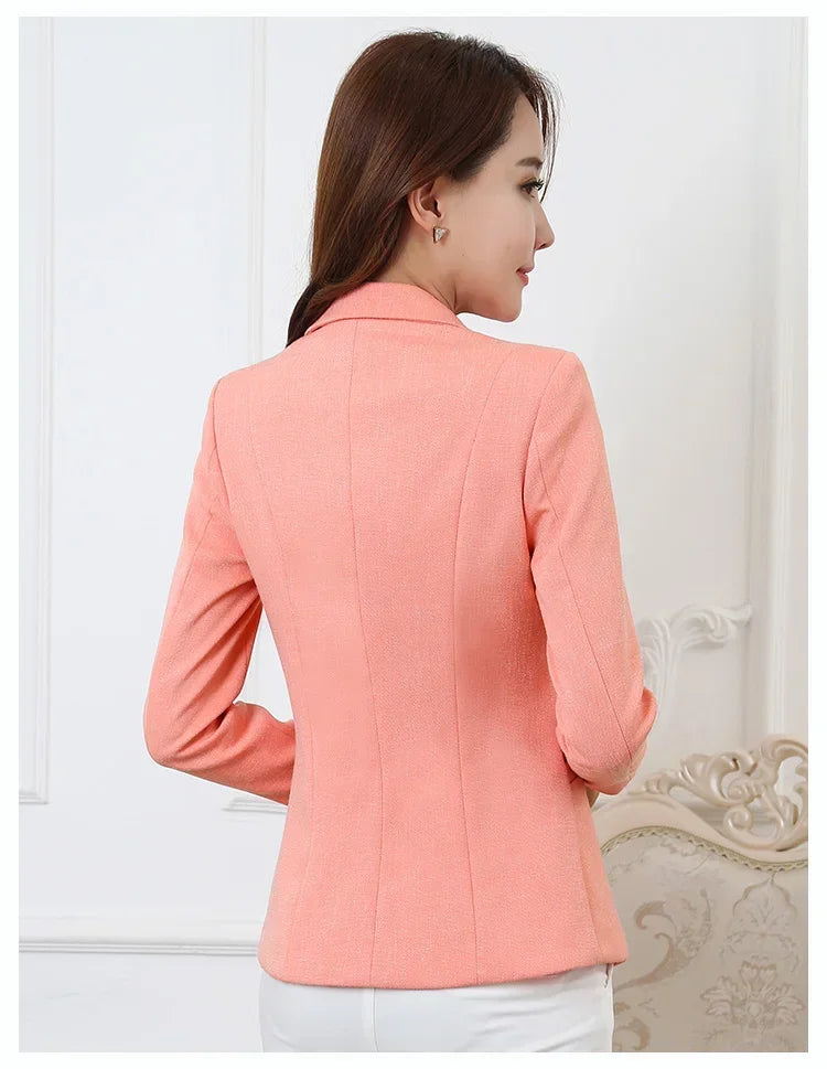 Fashion Women Blazers Jackets Work 2025 Office Lady Suit Slim Single Breasted Business Female Blazer Coats Formal Veste Femme