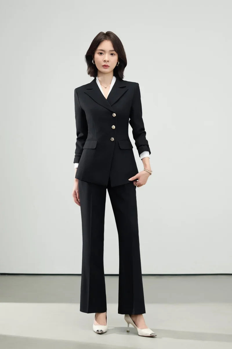 Fashionable professional women's wear, exquisite elegant two-piece suit jacket + pants, new style for autumn/winter 2025