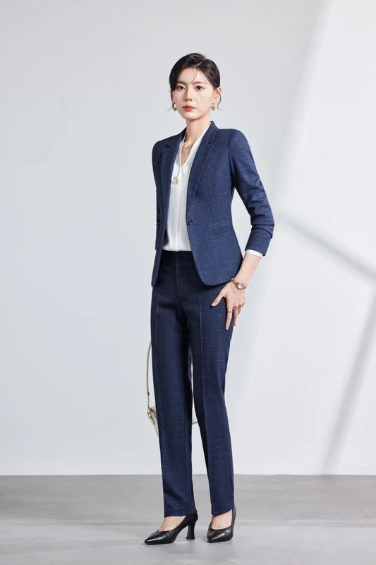 2025 fashionable professional womens autumn and winter new suit jacket + pants two-piece set. Exude elegance and charm