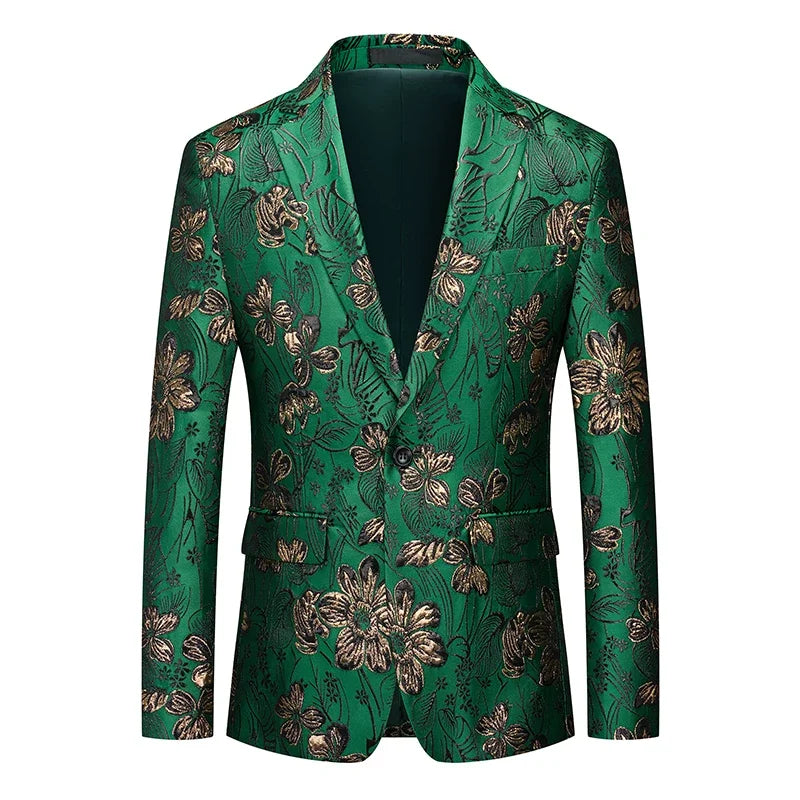 Men's Jacquard Slim Fit Blazer – Formal Wedding & Party Tuxedo Jacket