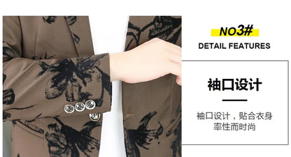 Blazer Men's Fashion Gentleman Business Outdoor Travel Print Wedding Slim-fit Korean Trend Handsome Youth Casual Blazer
