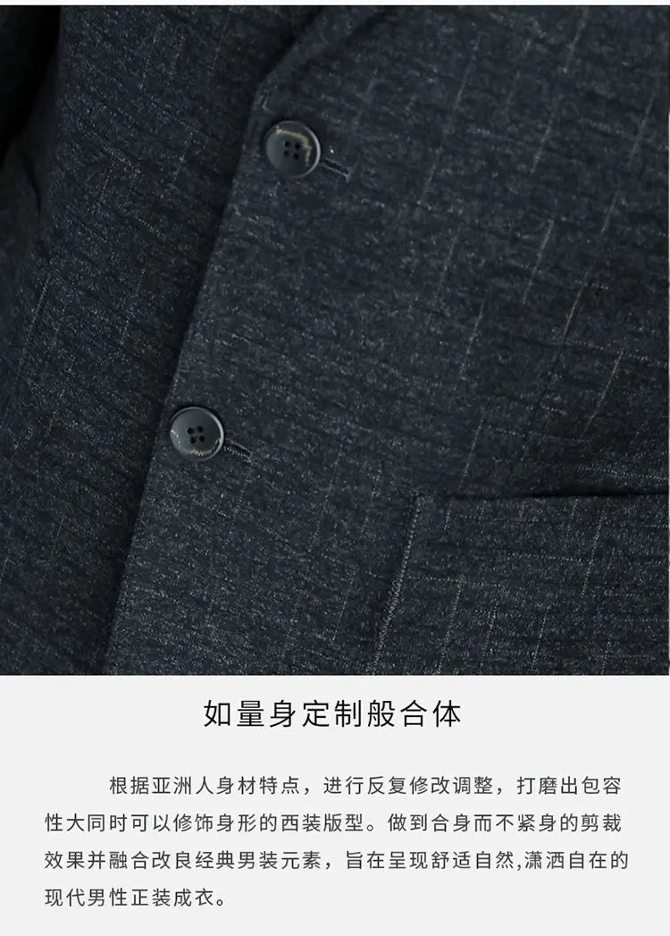 M-8XL Blazer Men's Business Gentleman Korean Wedding Fashion Trend, Slim Fit, Versatile, High-end Casual, Woolen Blazer