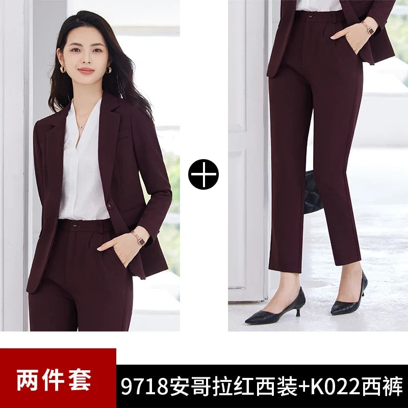 Fashionable professional women's clothing, high-quality two-piece pants + blazer. Exquisite, elegant, comfortable