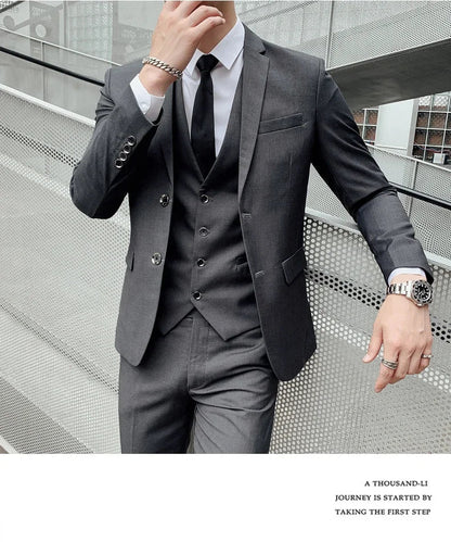 Men's Slim Fit Business Suit – Smart Casual Single Breasted Formal Suit for Work, Wedding & Special Occasions