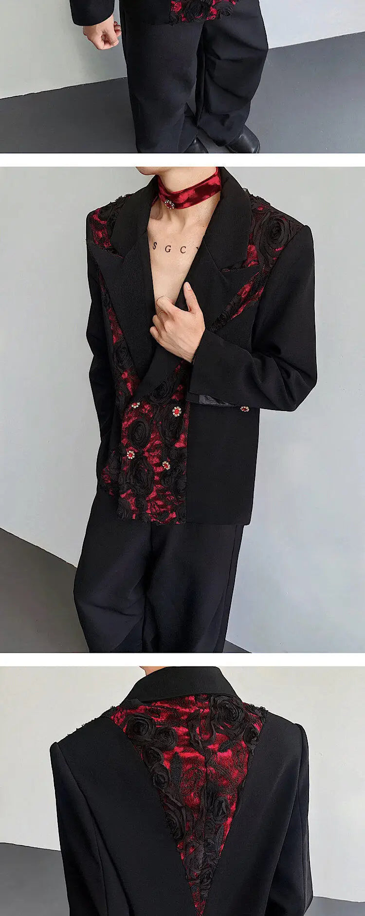 Personalized Three-dimensional Patchwork Design Luxury Blazer Coat Men 2025 New Elegant Temperament Trendy Clothes JY2391
