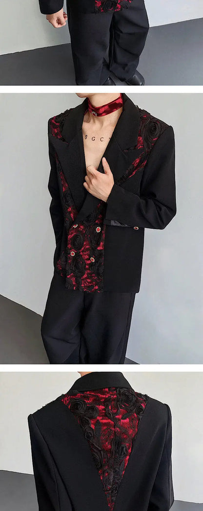 Personalized Three-dimensional Patchwork Design Luxury Blazer Coat Men 2025 New Elegant Temperament Trendy Clothes JY2391
