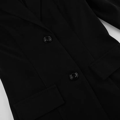 Elegant Black Lace Splice Long Sleeve Women's  Commute Style Fashion Design Polyester Fabric Business Casual Coat