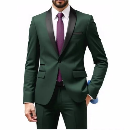 Ensemble costume homme - Costume de cérémonie pour homme - Ensemble 2 pièces pour tenue de marié - Costume homme pour tenue d'affaires, de mariage, de banquet