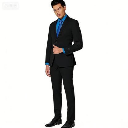 2 Pieces Business Costumes Smoking Jacket Pants Two Buttons Party Tuxedo Dress Single Breasted Men Suits For Wedding Groom
