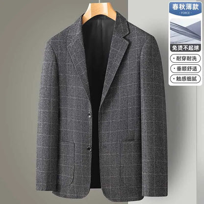Men's Casual Loose Fit Blazer 13 Colors All-Season Plaid Suit Jacket for Men