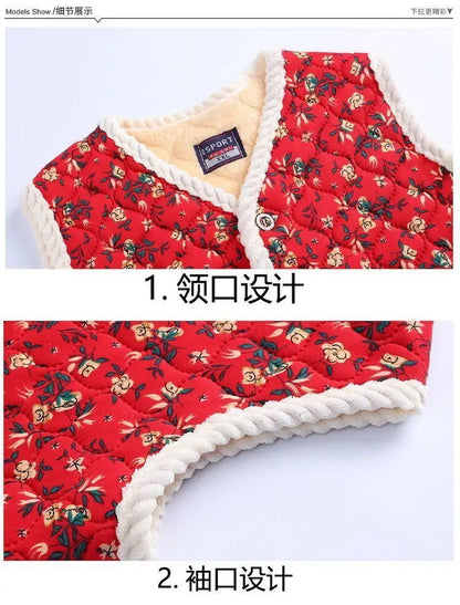 Fashion Thicken Fleece Jacket Women's Vest Open Cardigan Outerwear Loose Autumn Winter New Cotton Waistcoat