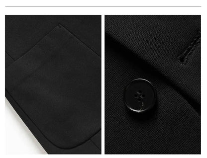 Blazer Men Smart Casual Stand Collar Korean Style Black Business Coat