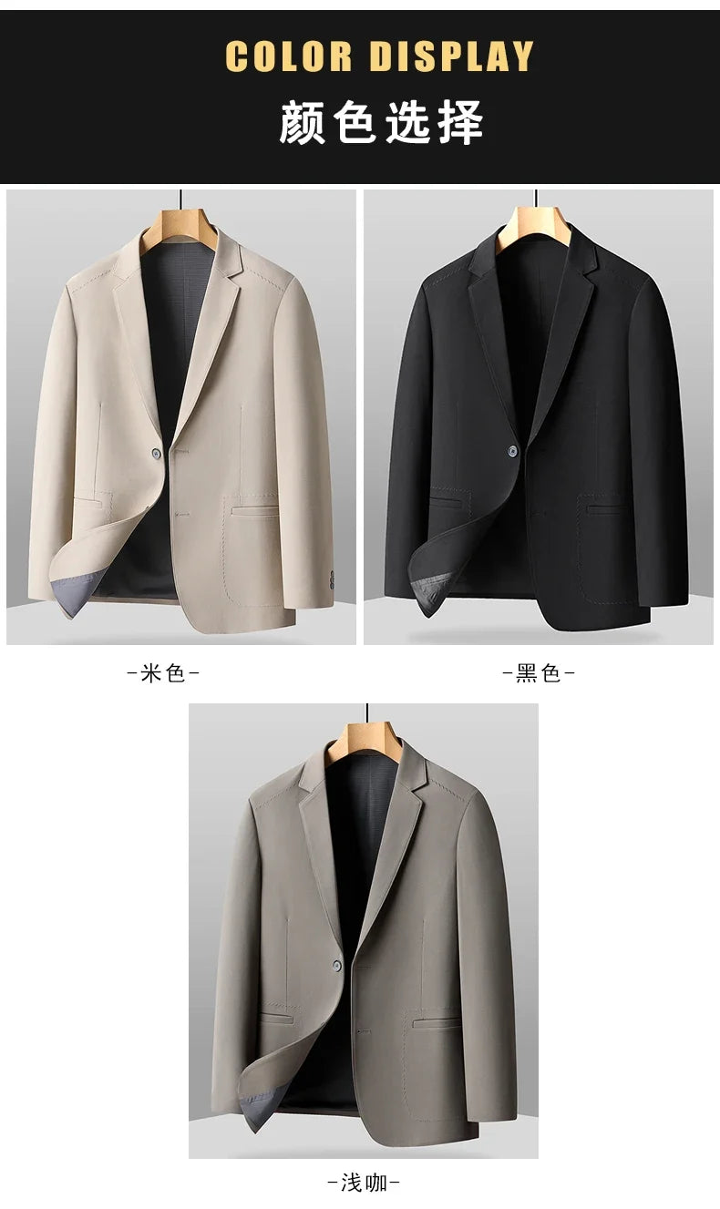 Blazer Outdoor Men's Casual, Fashionable, Trendy, Sporty Solid Color, Slimming British Style Business Gentleman Wedding Blazer