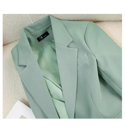 Autumn Blazers Femme 2024 Korean Fashion Office Lady Formal Jackets Coats Elegant Outerwears Long Sleeve Casual Solid Tops