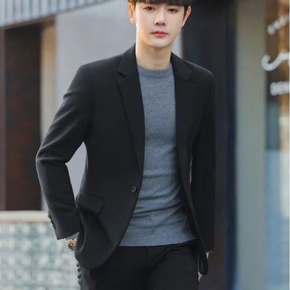 2026 Men's Korean Style Loose Retro Casual Blazer Spring Autumn Versatile Trendy Suit Jacket