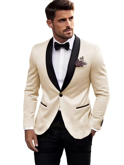 Premium Handsome Men's Suits 2 Pieces Jacket Pants Wedding Groom Sets Classy High Quality Suit Set For Man Business Outfit