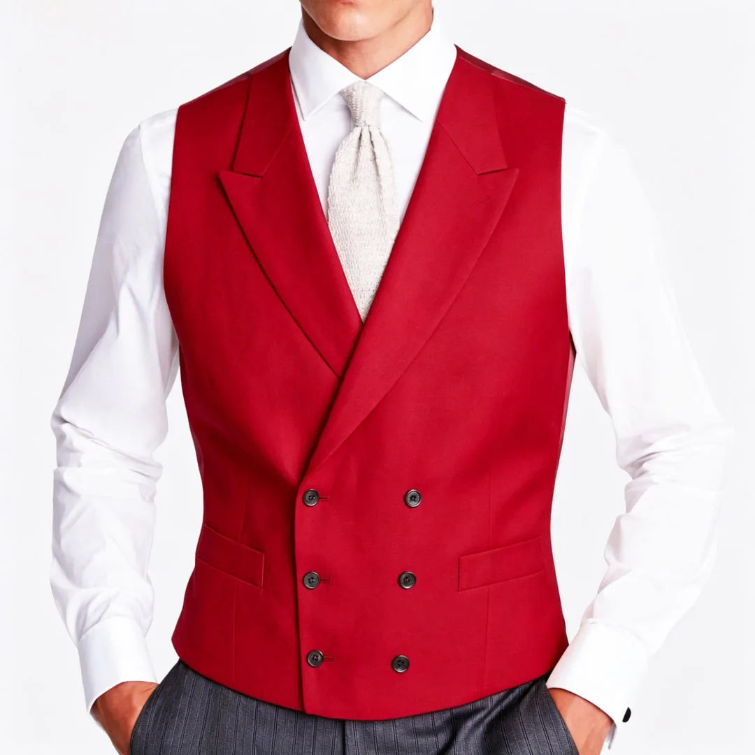 Men's Formal Vest Double Breasted Lapel Waistcoat for Weddings and Business