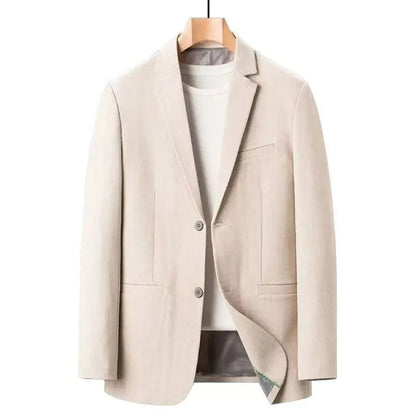 KIDWHXR Man Suit Coat Korean Solid Color Single-breasted Male Blazer Slim Long Sleeve Breathable Business Casual Men Outerwear