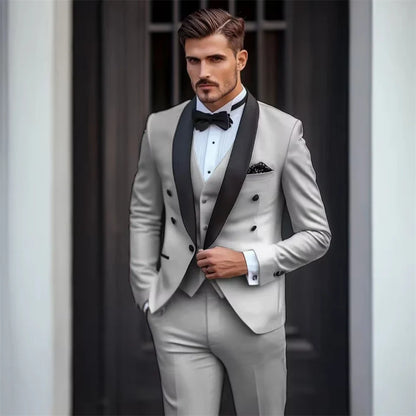 Men's 3-Piece Suit – Slim Fit Jacket, Trousers & Waistcoat for Wedding & Formal Occasions
