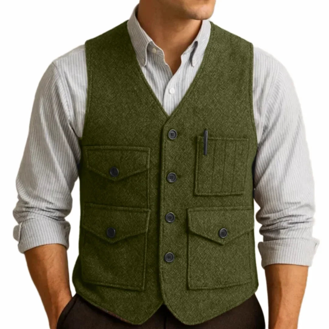 Men's Formal Vest Single Breasted Waistcoat for Wedding and Business