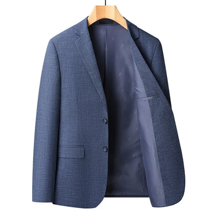 KIDWHXR Spring Autumn Man Suit Outerwear Thin Simple Solid Color Male Blazer Single-breasted Long Sleeve Slim Casual Men Coat