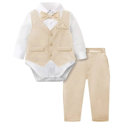 Baby Tuxedo Boys Suit Infant Wedding Gentleman Formal Dress Easter Ring Bearer Outfit Set Toddler Birthday Party Gift Clothes