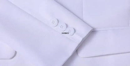Boys Formal Suit Set White Single Breasted Kids Wedding Tuxedo