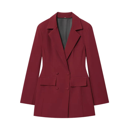 Elegant Women's Office Blazers Spring 2026 New Fashion Slim V-neck Warm Suits Jackets Chic Young Women's Travel Joker Coats