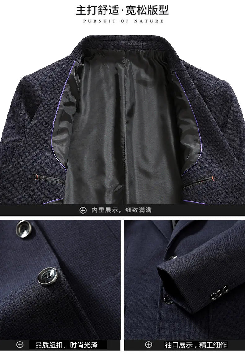 Blazer Autumn and Winter Men's Fashion Business Outdoor Travel Solid Color Wedding Youth Slimming Casual High Formal Wear Blazer