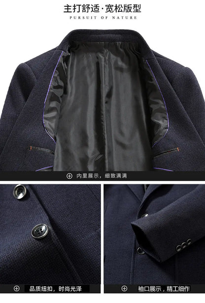 Blazer Autumn and Winter Men's Fashion Business Outdoor Travel Solid Color Wedding Youth Slimming Casual High Formal Wear Blazer