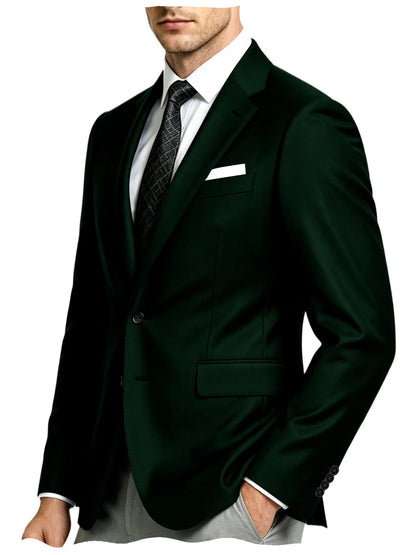Men's Suit Jacket Single Button Slim Fit Notch Lapel for Wedding, Prom and Business