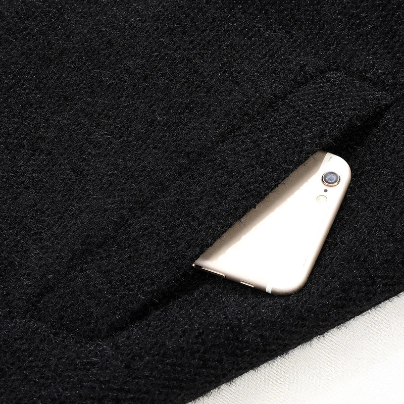 Mens Designer Knitted Wool Stretch Coat Casual Business Handsome Overcoat High Quality Fashion 2024