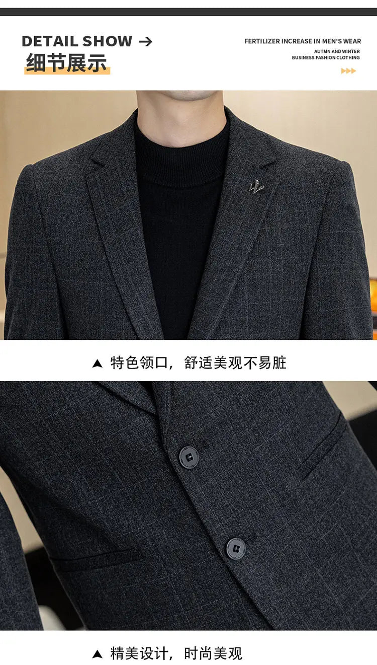 Autumn and Winter New Men's Suits, Two-Button Single-Breasted Jackets, Men's Casual Business Wear, Formal Wear, and Men's Suits