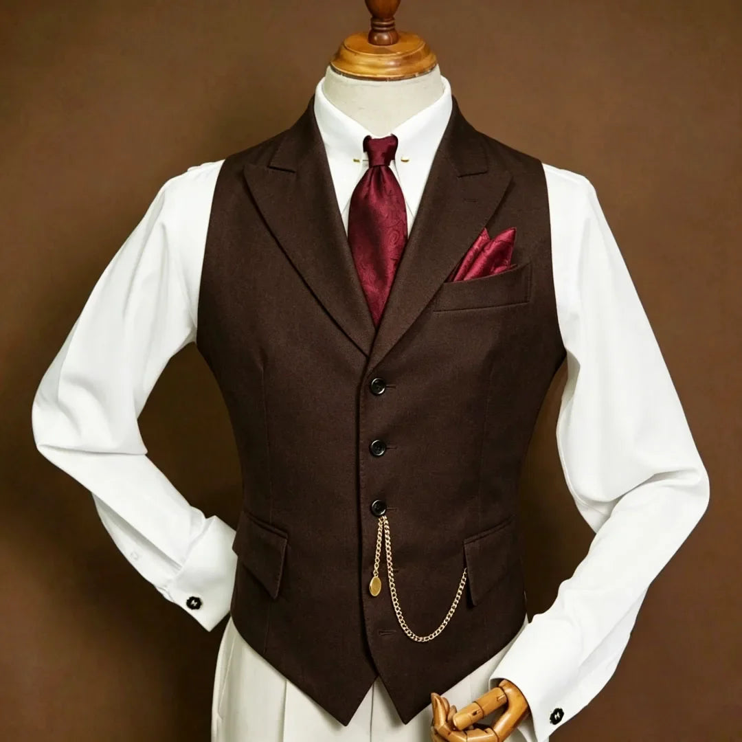 Men's Vest Single Breasted Lapel Waistcoat for Wedding, Business & Formal Occasions