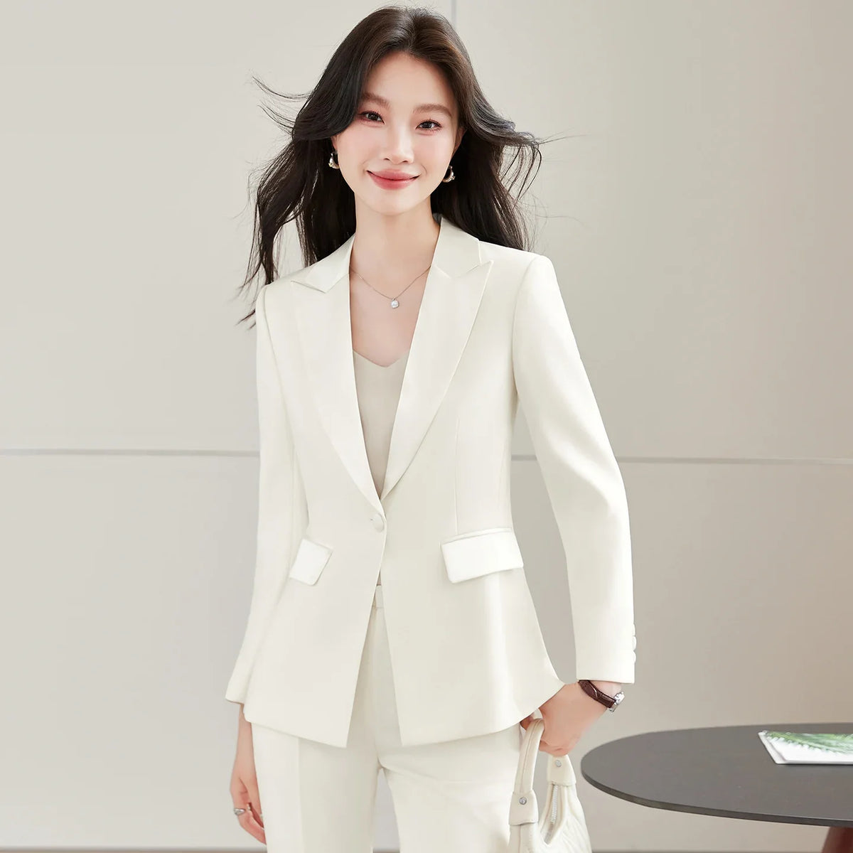 Elegant Chic Business Trousers Blazer Suits Women Autumn New 2026 Commuter Jackets and Pants Sets 2 Piece Outfit Black