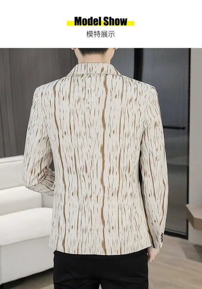 Blazer Men's Fashion Outdoor Travel Gentleman Wedding Slimming Business Versatile Trendy Casual Korean-style Formal Wear Blazer