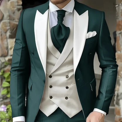 Costume de mariage pour homme à revers pointu de haute qualité coupe slim Vestes Col pointu croisé Carnavals hommes Le dernier