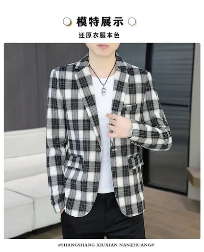 Blazer Men's Fashion Business Gentleman Groom Professional Gentleman Form-fitting Versatile Casual Formal Wear High-end Blazer